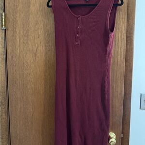 Torrid Burgundy Ribbed Midi Dress